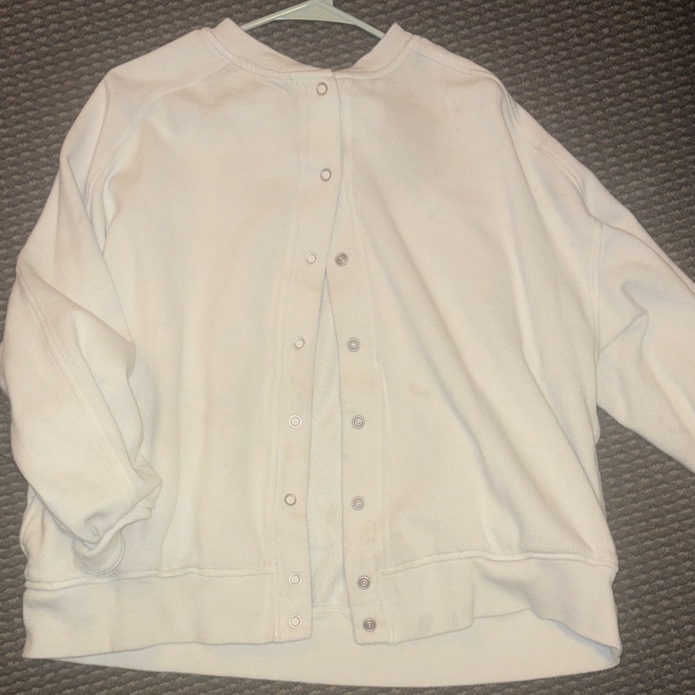 Aerie Cream Button-Back Sweater